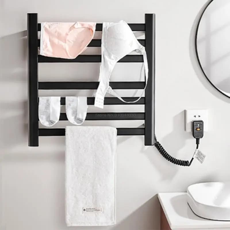 Portasciugamani con riscaldamento elettrico Accessori da bagno Portasciugamani a parete Temperatura costante intelligente per uso domestico
