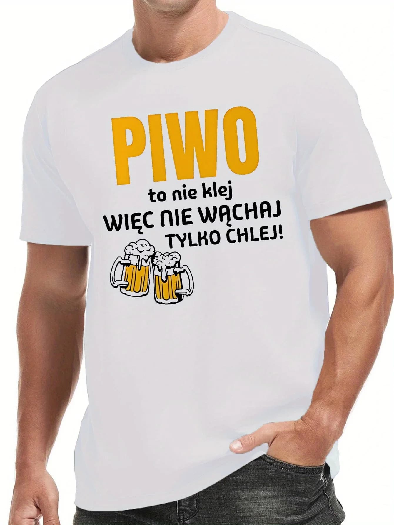 T-shirt da uomo in cotone a maniche corte, maglietta girocollo estiva casual con design a tazza di birra, camicia da birra per adulti in cotone