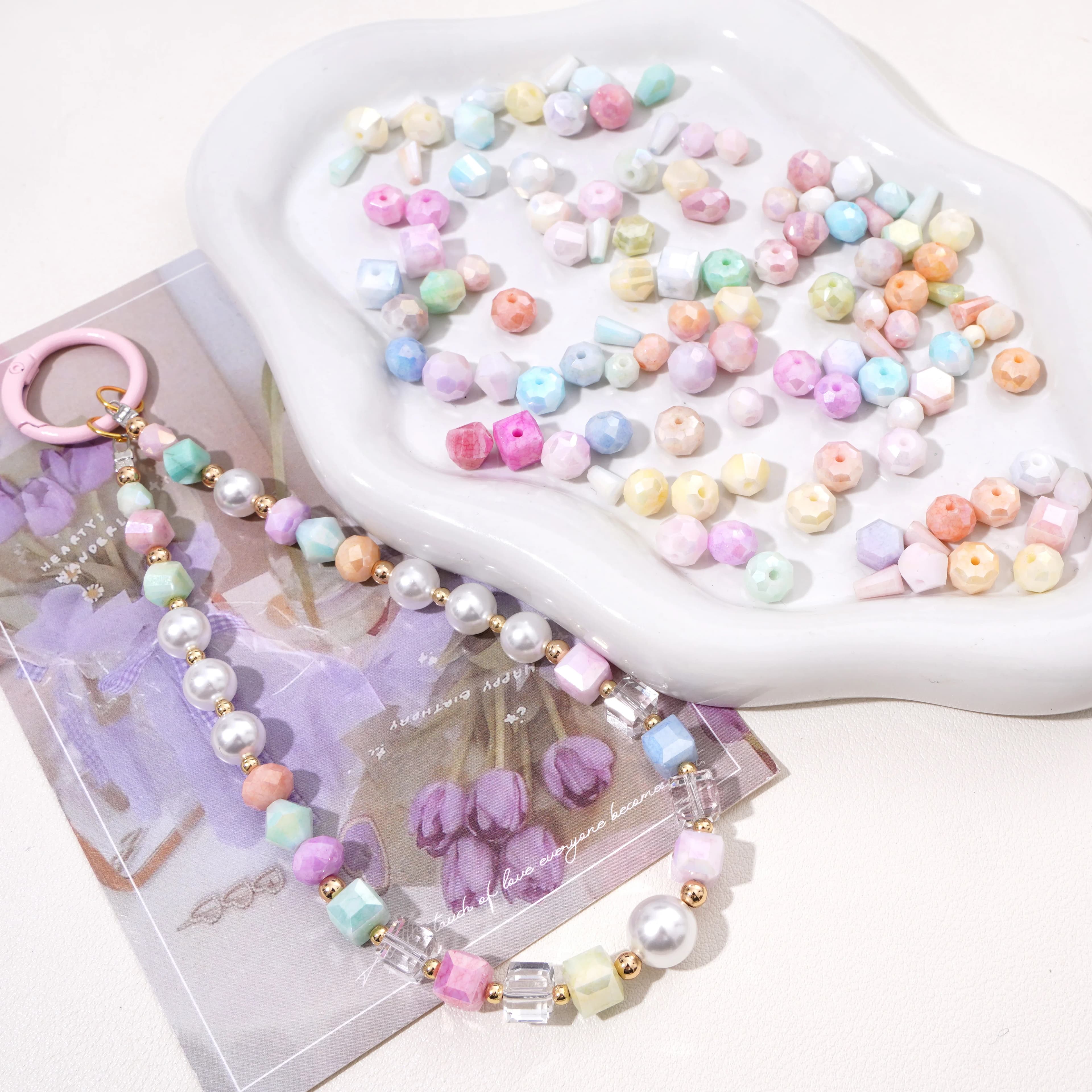 10 pz. Perline Distanziatrici Sciolte in Vetro per Orecchini, Creazione Gioielli Fai da Te, Accessori per Bracciali e Collane