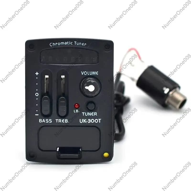 Pickup per Ukulele con EQ a 2 bande e Accordatore, Accessorio Professionale per Strumenti Musicali UK-300T, Richiede Foratura
