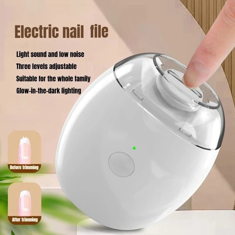 Tagliaunghie elettrico 2 in 1 con luce LED, lima per unghie automatica per neonati e adulti, mini strumenti per manicure, cura delle unghie