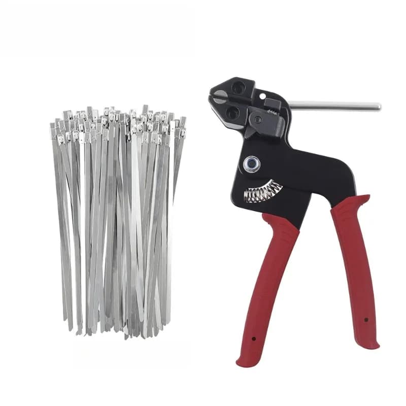 Pistola per fascette automatica multiuso, utensile manuale in acciaio inossidabile per carichi pesanti, per cinghie di fissaggio e taglio, per elettricisti