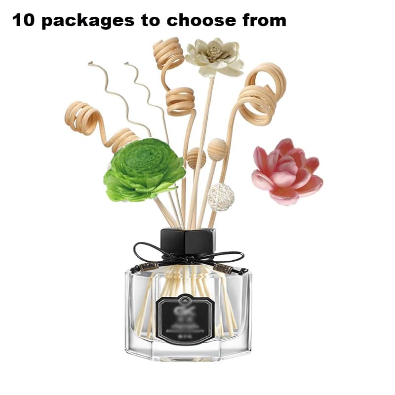 Bastoncini in rattan con fiori di ortensia artificiale, fragranze senza fuoco, bastoncini diffusori di olio essenziale di canna, ornamenti fai da te, decorazioni per la casa