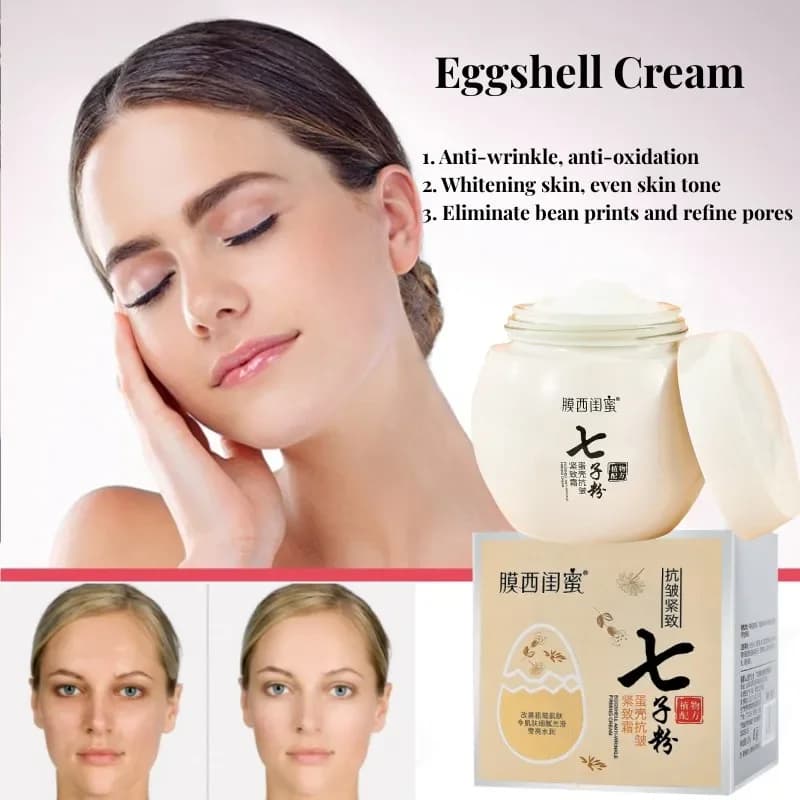 Crema per il viso con guscio d'uovo in polvere a sette semi Antirughe Lifting Rassodante Levigante Linee sottili Macchie chiare Crema sbiancante schiarente