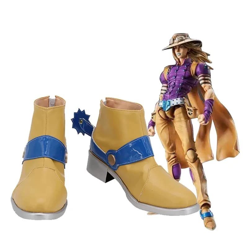 JOJO 7 Gyroscope Cosplay Shoes Bizarre Adventures by JoJo Steel Ball Run Gyro Cosplay Boots Custom Shoes for Unisex