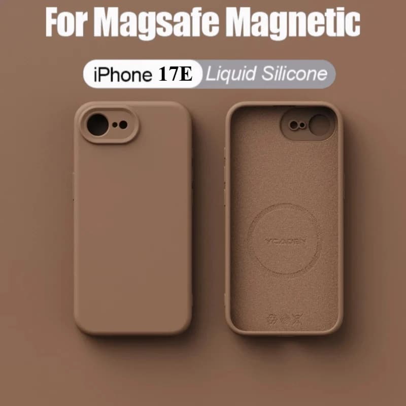 Custodia per telefono in silicone liquido magnetico Magsafe per iPhone 17e 16E Plus 15 14 13 12 11 17 Pro Max, cover Skinfeel per ricarica wireless