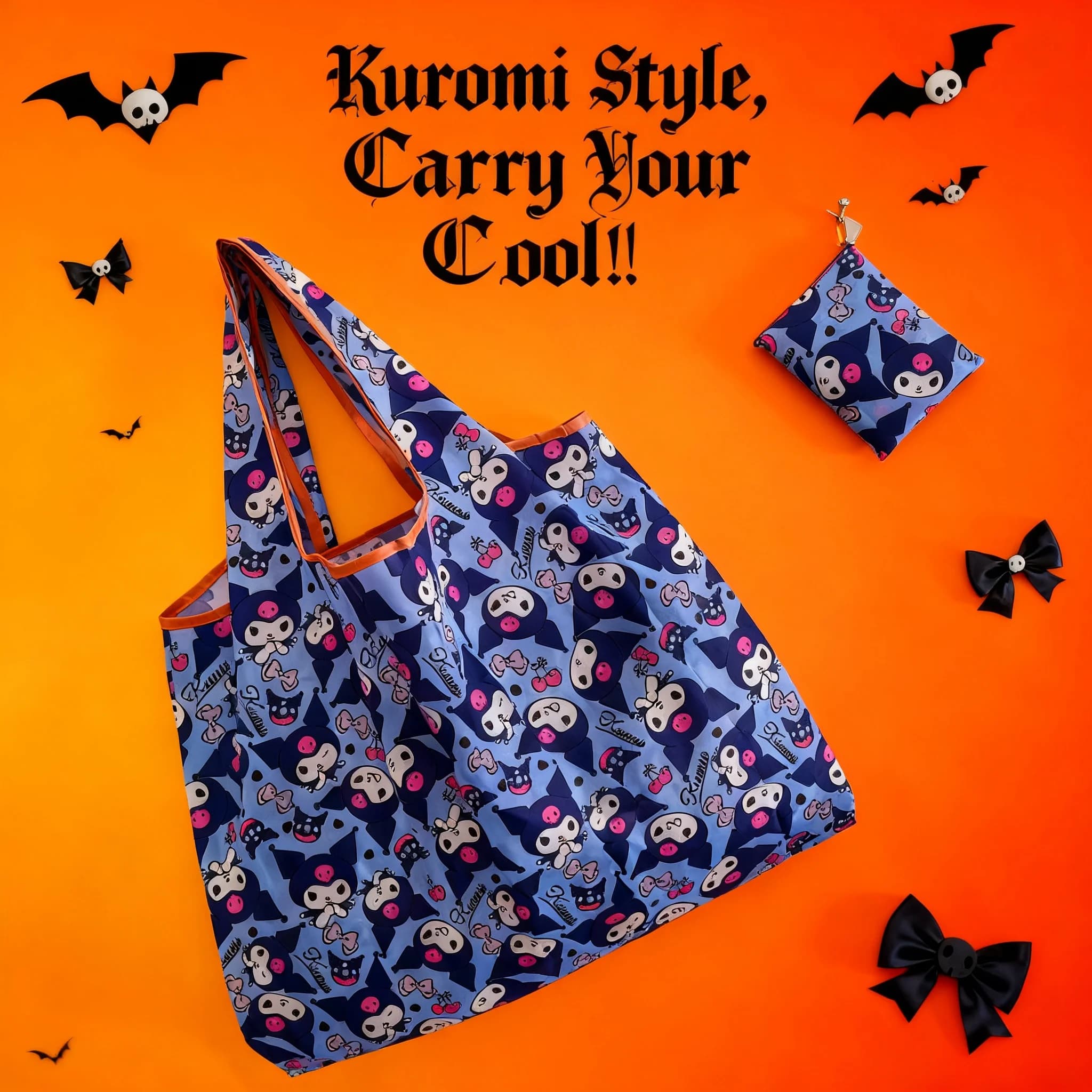 Large Fashion Cartoon Korean Foldable Eco Shopping Bag Waterproof Nylon Grocery Bag Portable Reusable Tote