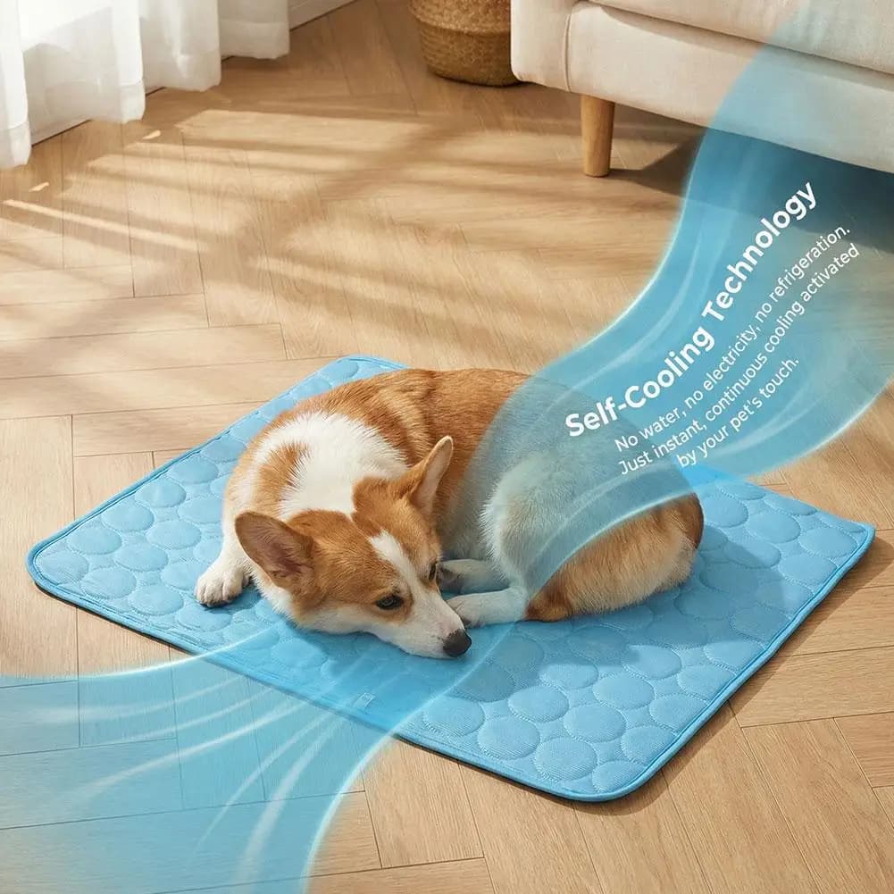 Dog Cat Cooling Mat - Extra Large Summer Cold Bed Ice Pad for Small & Big Pets, Durable Blanket Sofa Accessory