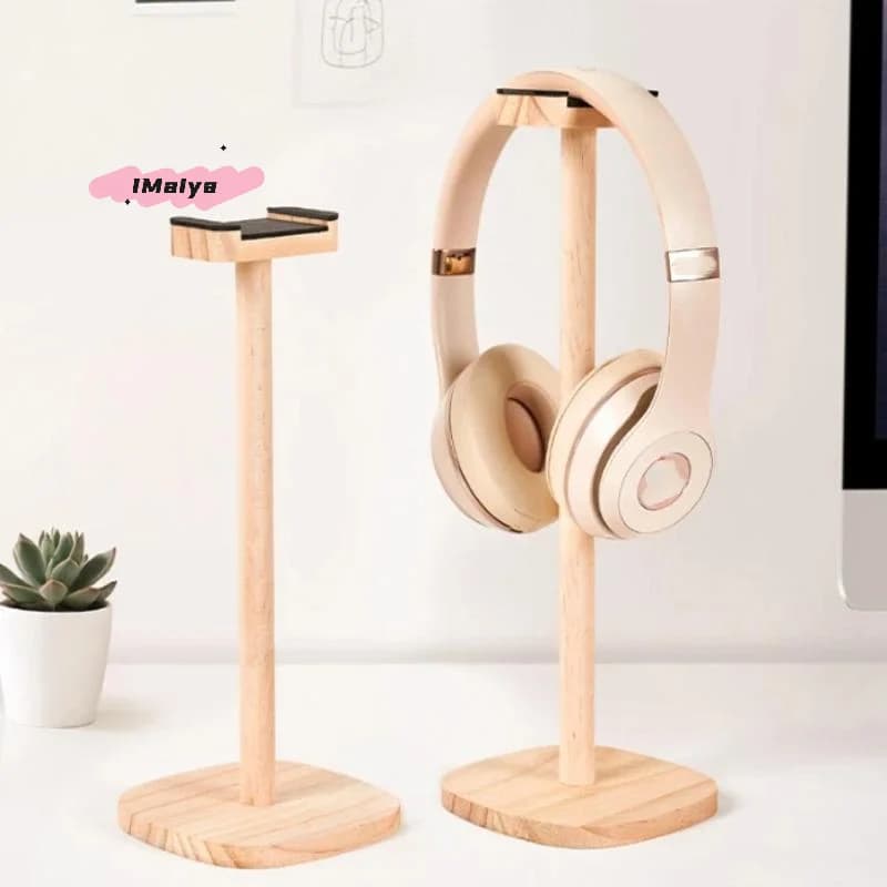 Wood Headphone Stand Earphone Display Rack Hanger Bracket Universal Gamer Headsets Storage Shelf Gaming Accessories Home Storage