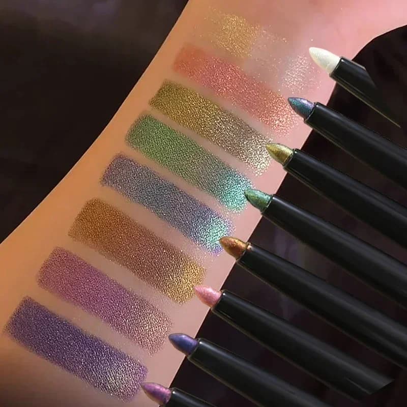 Glittered Metallic Eyeliner Chrome Plated Waterproof Green Pearl Purple Gold Shaded Pen for Silk Kiss Tool for Make-up