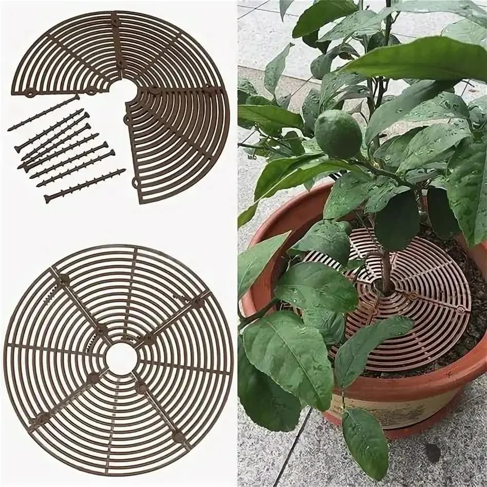 Protection net for plant roots, pot grill, flower pot cover, garden and house plant protection, cat and mice repellent, for children's safety
