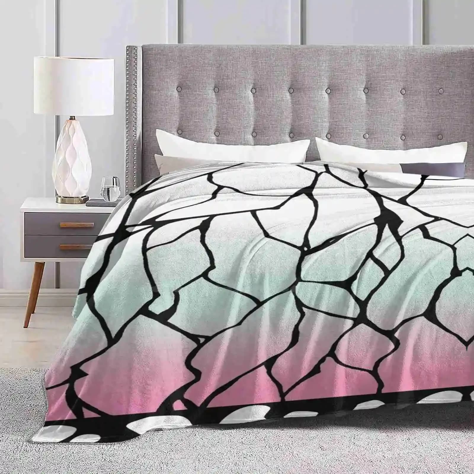 Shinobu Kimono Pattern Soft Warm Light Thin Blanket Kimono Pattern Demon Shinobu Kimetsu No Yaiba Shinobu Kocho Shinobu Pattern
