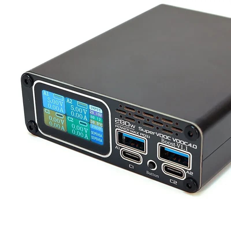 Boost SVOOC Full Protocol Fast Charging, Desktop Fast Charging PD3.1/28V5A/280W Two Independent Outputs