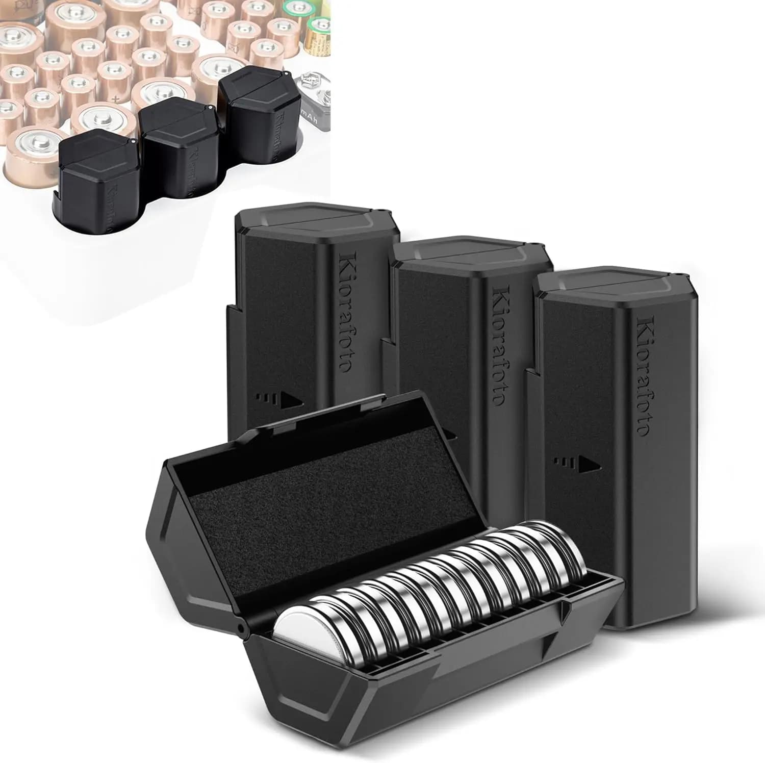 Custodia per batteria CR2032 da 2/4 pezzi Custodia per batteria a bottone per custodia per batterie rotonde a bottone 48x CR2032/CR2025/CR2016