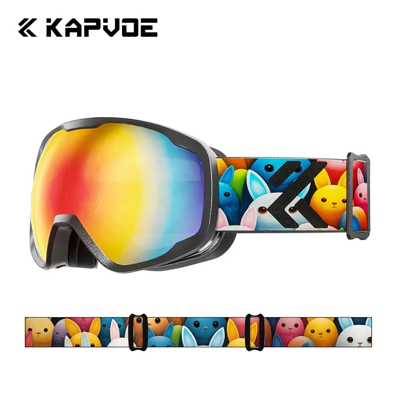 Kapvoe Occhiali da sci per bambini Occhiali da snowboard per bambini per ragazzi e ragazze di età compresa tra 3 e 14 anni Protezione UV400 Occhiali da sci Sport invernali per giovani