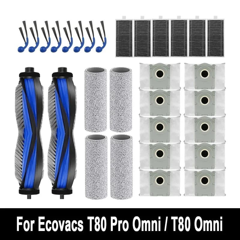 Per Ecovacs T80 Omni / T80 Pro Omni / Yeedi M14 Plus Aspirapolvere Accessori Mop Panno Spazzola principale laterale Sacchetto per la polvere Filtro HEPA