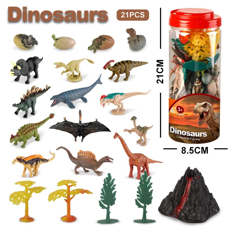 21Pcs Realistic Dinosaur Toy World Tyrannosaurus Rex Simulation Model Animal Action Figures Figurine Children Toy Kids Gifts