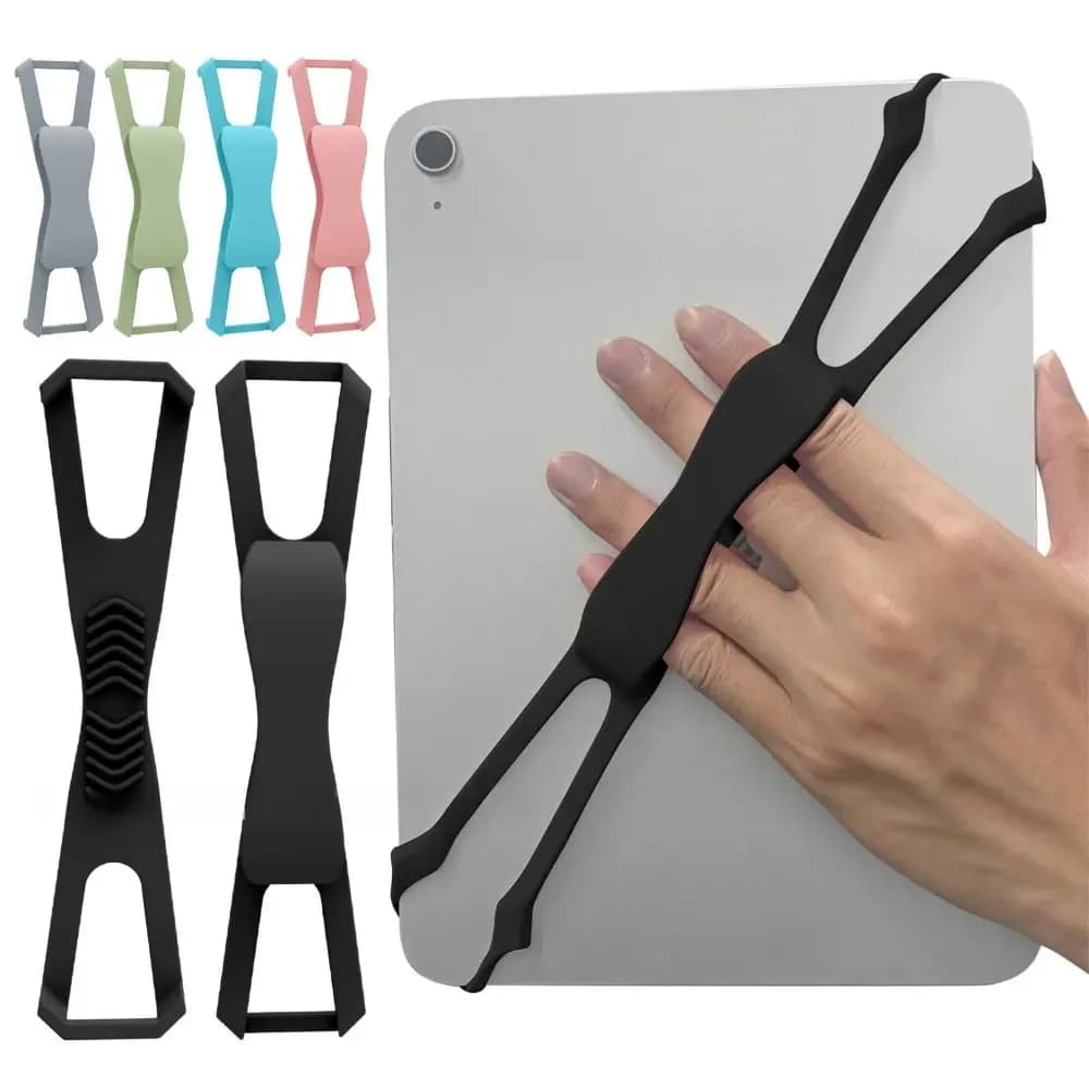 Cinghia da polso sicura per tablet in silicone 6/7/8/10 pollici Impugnatura antiscivolo per dito ergonomica ad alta elasticità per Kindle/Kobo/Boox/Lenovo