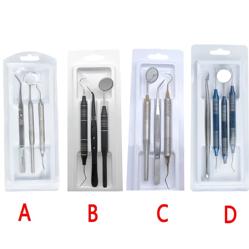 Dental Oral Cleaning Kit Raschietto Specchio Scaler Set Plate Removal Device Stainless Steel Care Oral Hygiene Tools for High Temperature Dentists