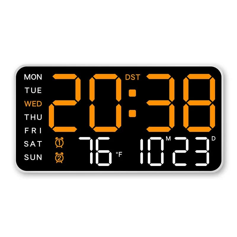 Multifunctional luminescent table alarm, temperature display, weekly calendar, wall clock, digital table alarm