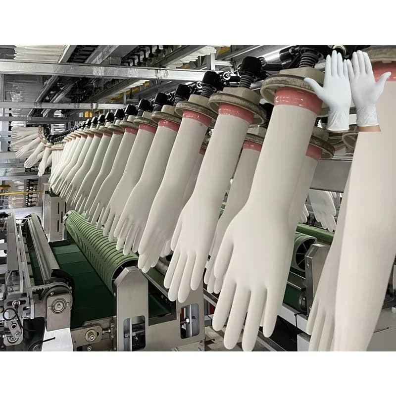 Macchina completamente automatica per la produzione di guanti in lattice, linea di produzione industriale di guanti per uso medico