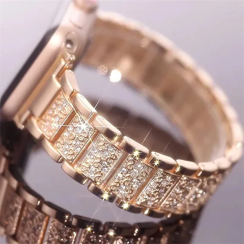Cinturino con diamanti Bling per Apple Watch Ultra 2 49mm Band 46mm 40mm 45mm 44mm 41mm 42mm per Iwatch Series 10 9 8 7 6 Bracciale da donna