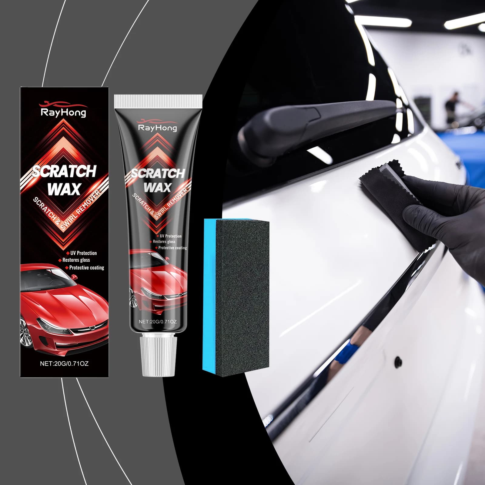 Cera Nera Professionale per Auto, Lucidatura Profonda, Rimozione Graffi e Protezione a Lunga Durata