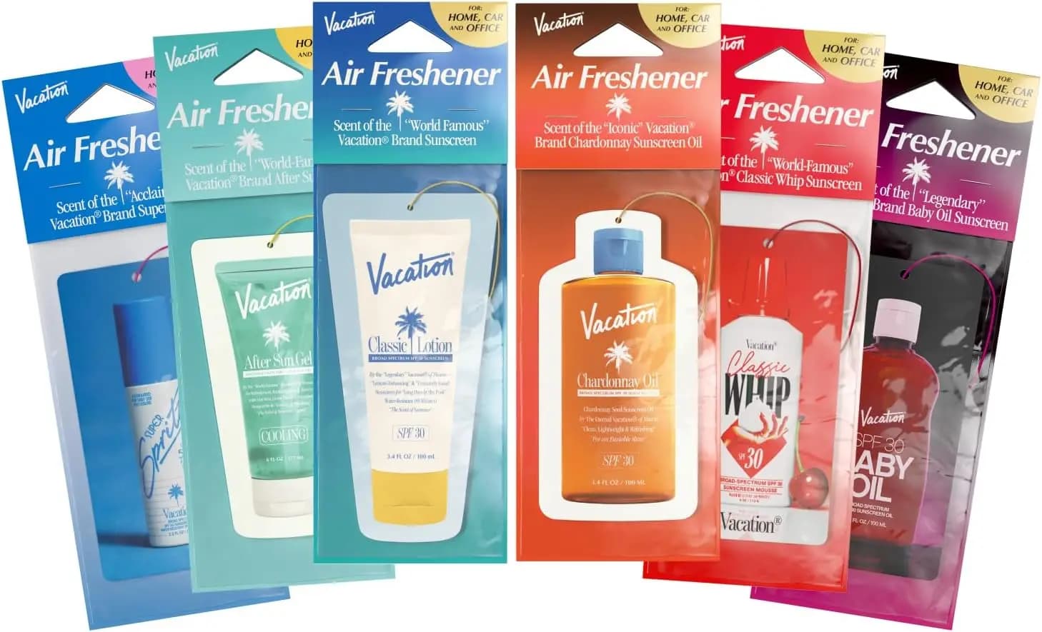 Pack of 6 Deodorants Car, Home and Office - Includes Perfume in Lotion, Oil and Gel