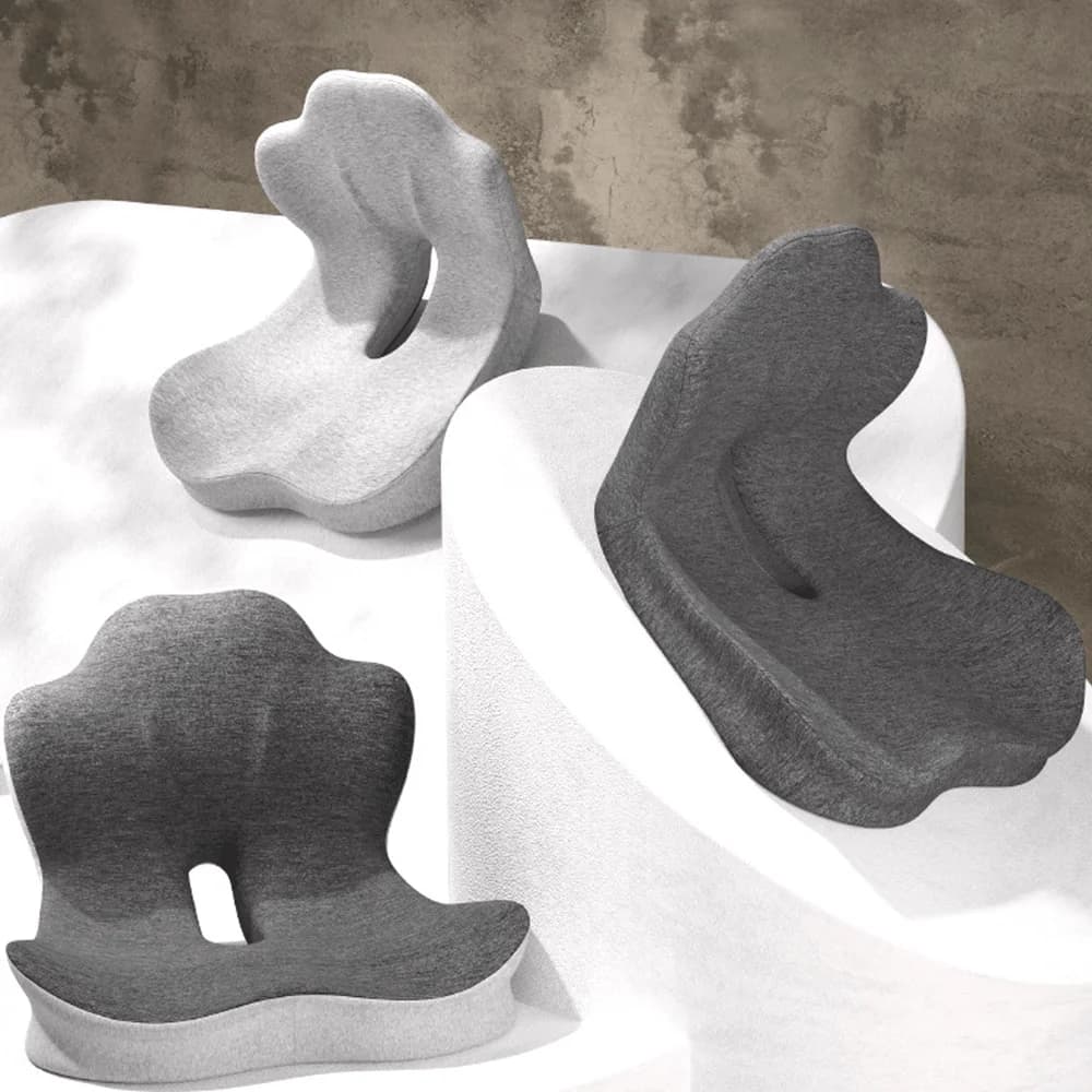 Cuscino per sedile con supporto lombare in memory foam per camionisti, sedie da ufficio, sedie a rotelle, cuscino ergonomico per coccige e schiena