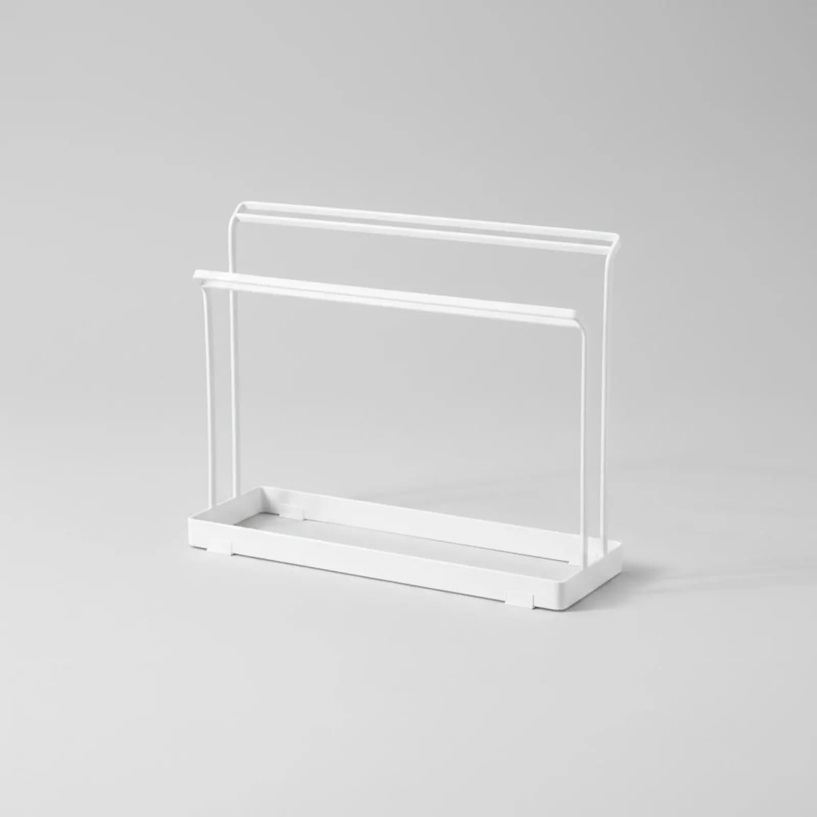 Supporto per Asciugamani da Cucina con Vassoio Raccogli-Acqua, Porta Strofinacci Multi-Barra Autoportante, Design Ventilato per Uso Domestico