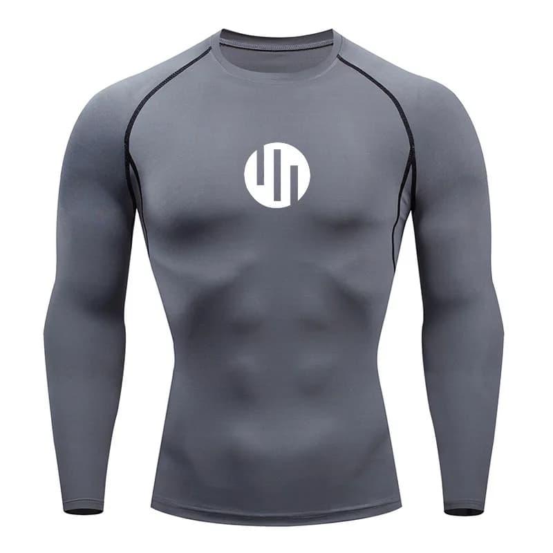 Abbigliamento sportivo a compressione Protezione solare da uomo Camicia a maniche lunghe Sudore Collant sportivi ad asciugatura rapida Seconda pelle T-shirt da corsa 4XL