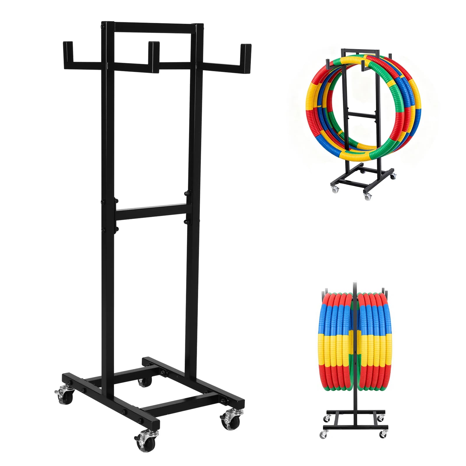 39.37 inch mobile storage trolley with wheels, gym organizer, space saving support for wheels, ideal for home, gym, office