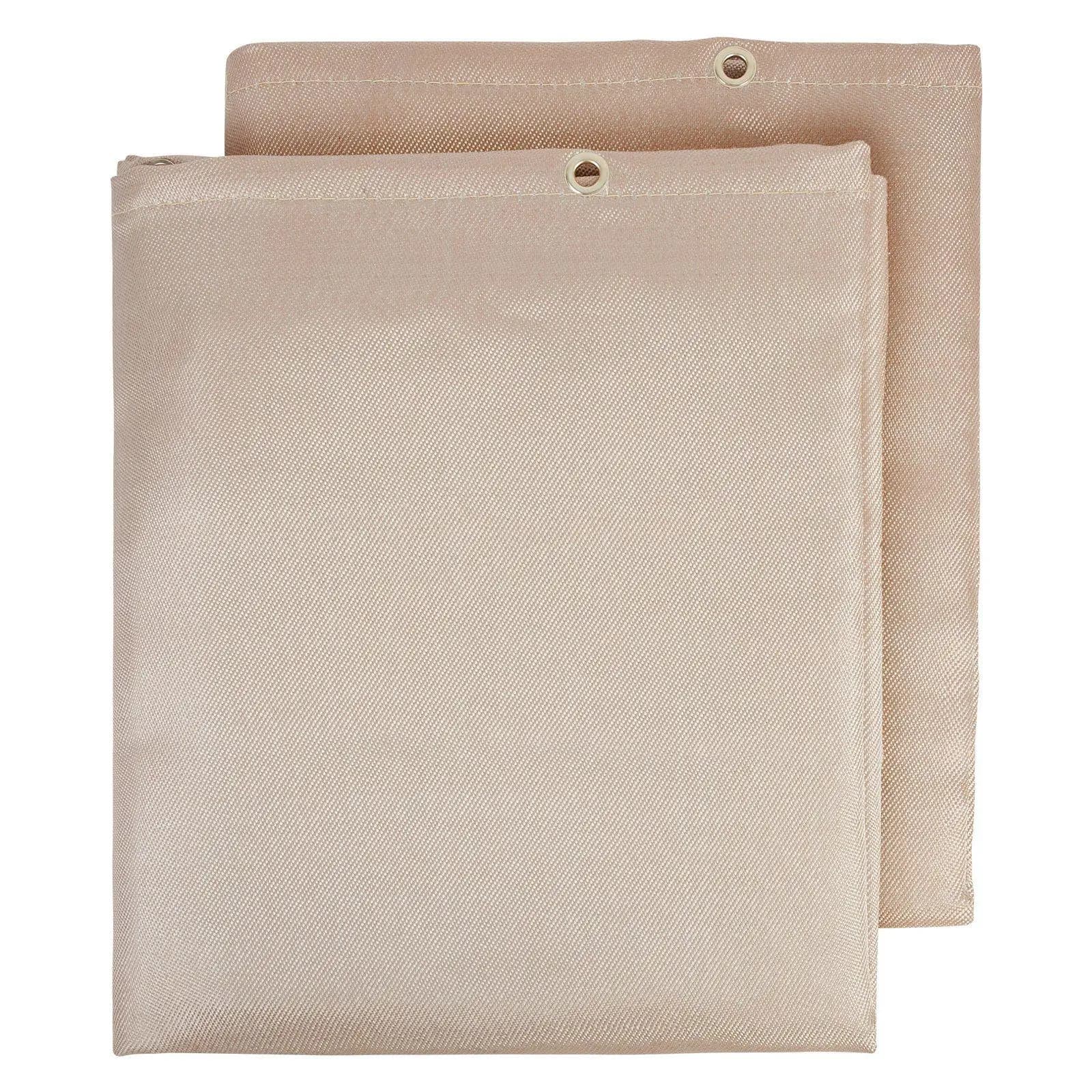 Set doppia coperta per saldatura in fibra di vetro 48x72 pollici, 998 ° F Tappetino ignifugo resistente al calore con occhielli