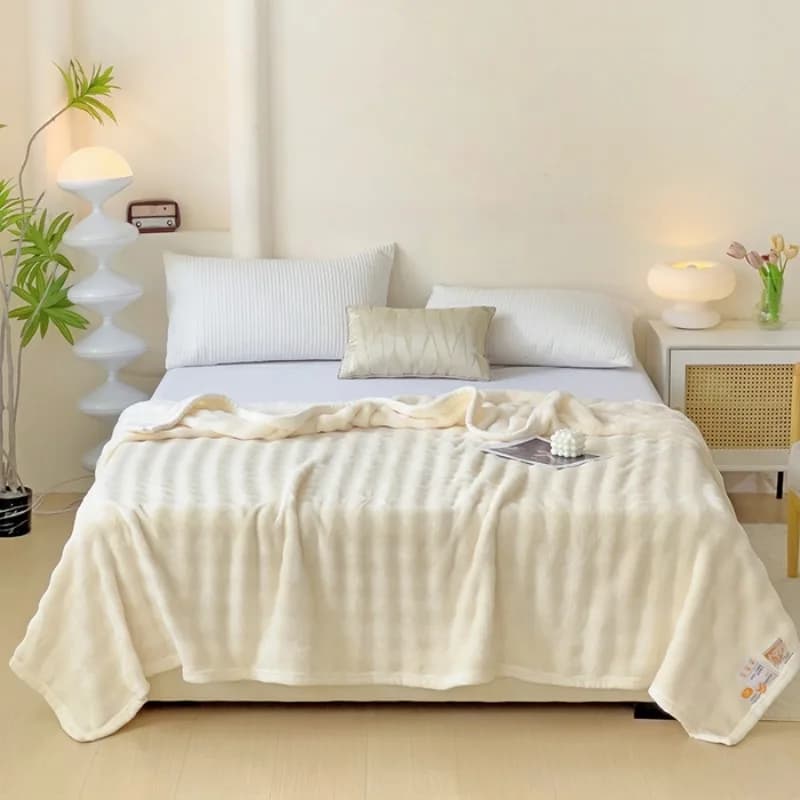 1 piece rabbit velvet blanket four seasons soft and comfortable bifacial milk velvet sheet