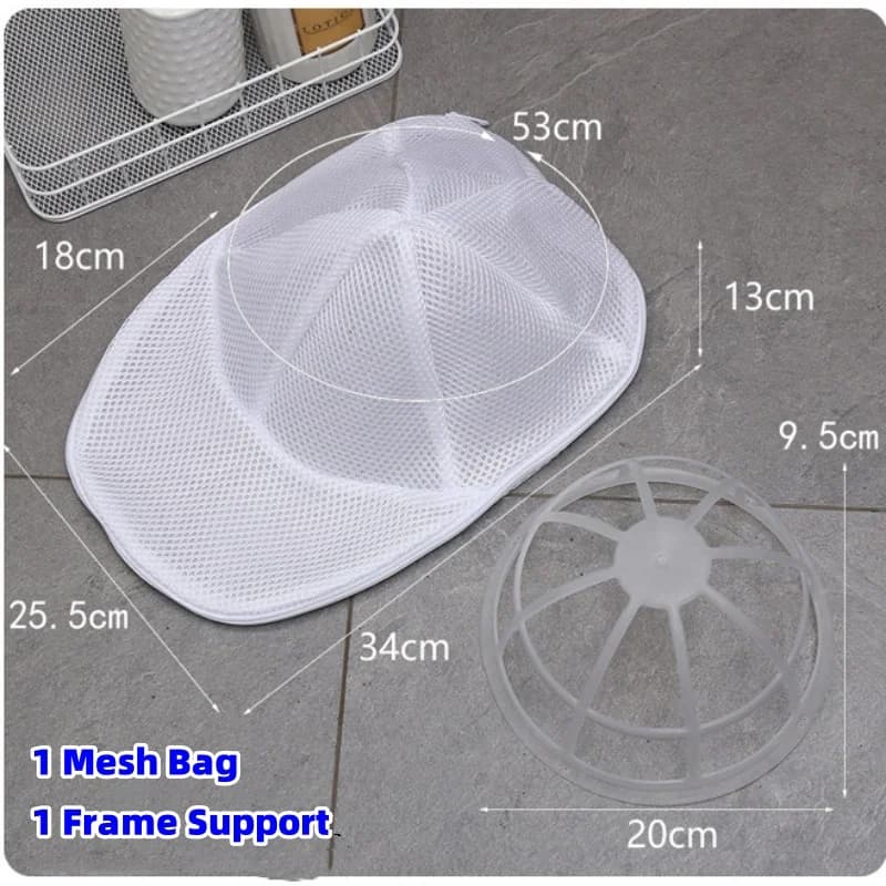 Reusable Anti-Deformation Wash Machine Hat Wash Mesh Bag Laundry Zip Storage Bags Frame Protector Cap Cleaner Clothes Washer Bag