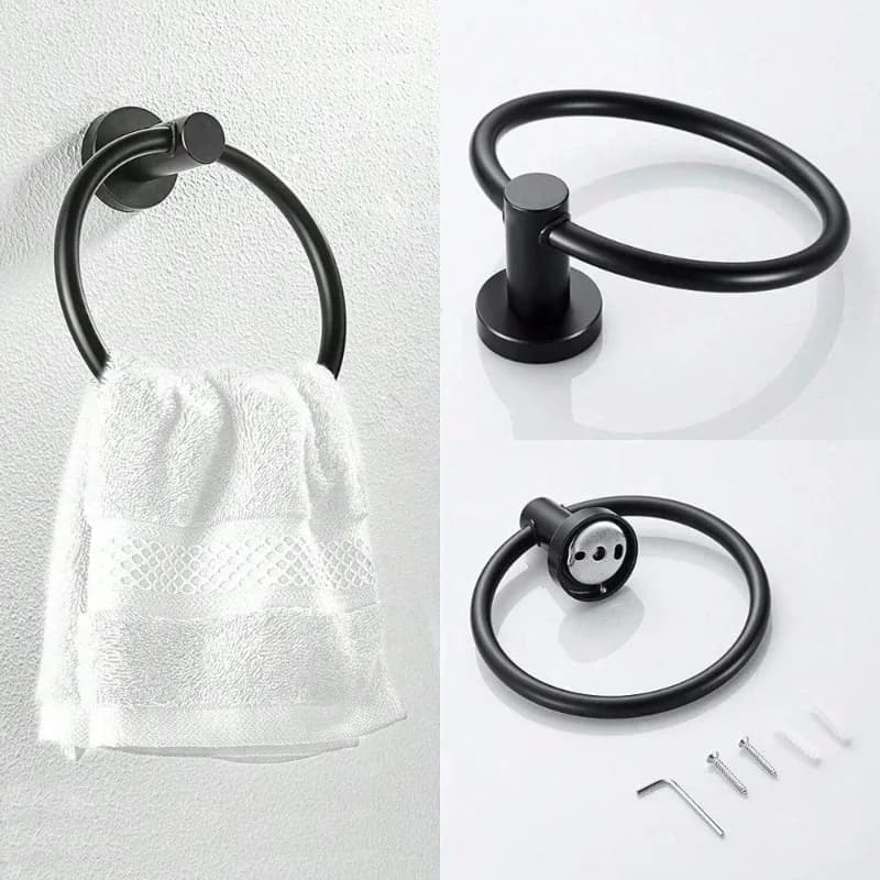 Set di accessori per il bagno da 4 pezzi, set moderno portasciugamani da 24 pollici montato a parete, set di accessori per il bagno in acciaio inossidabile SUS304