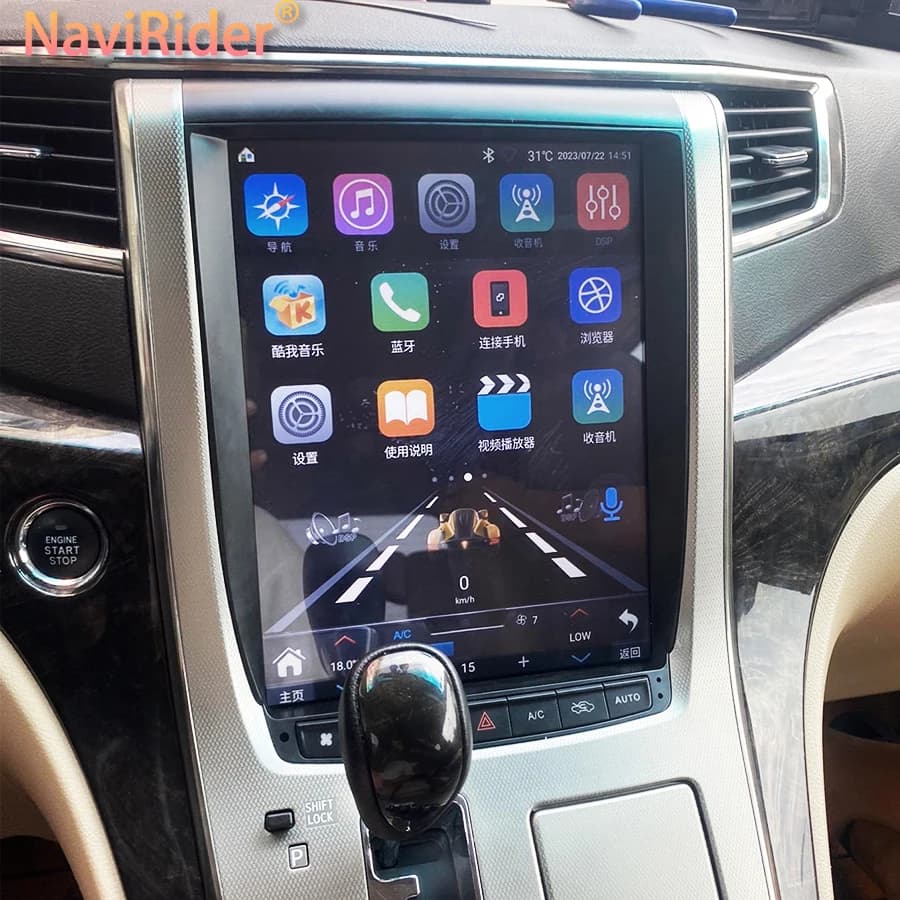 Autoradio Android 15 per Toyota VELLFIRE Alphard H20 2008-2014, Schermo Tesla Multimediale, Carplay, Bluetooth, GPS, 4G