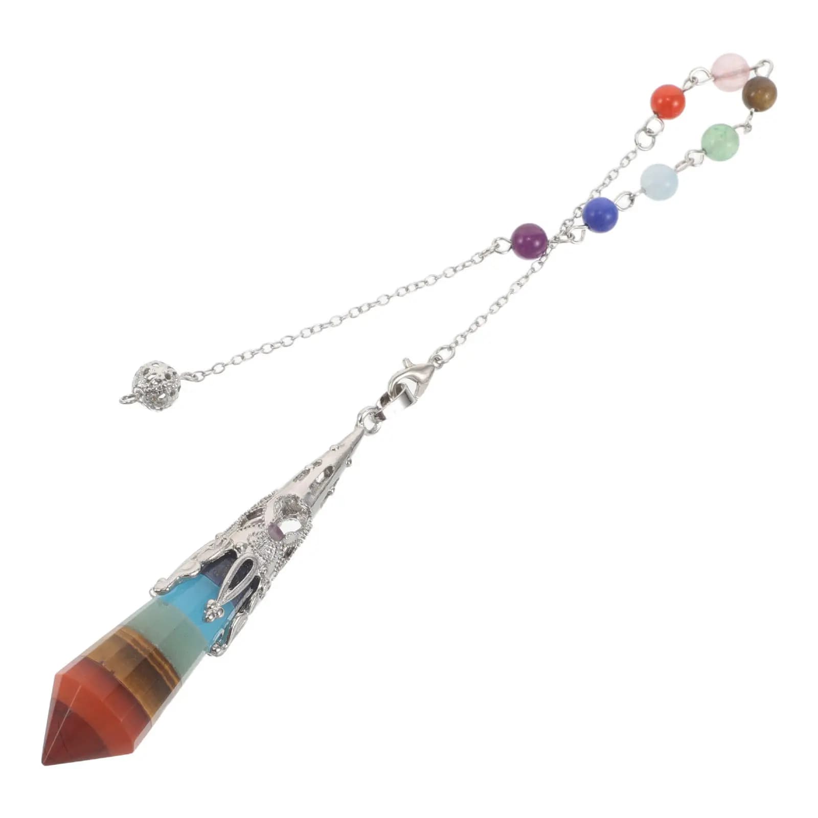 Pendolo di Divinazione in Quarzo Naturale, Ciondolo Esagonale, Strumento per Meditazione e Bilanciamento dei Chakra, Decorazione Sospesa in Cristallo, per Guarigione