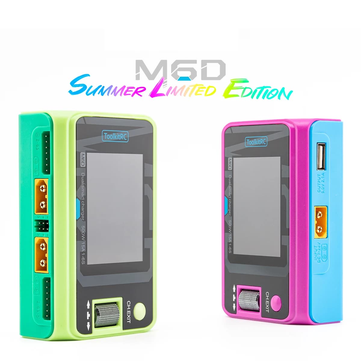 ToolkitRC M6D 500W Limited Edition 15A High Power DC Dual Smart Charger Discharger for 1-6S Lipo LiHV Lion NiMh Pb Battery