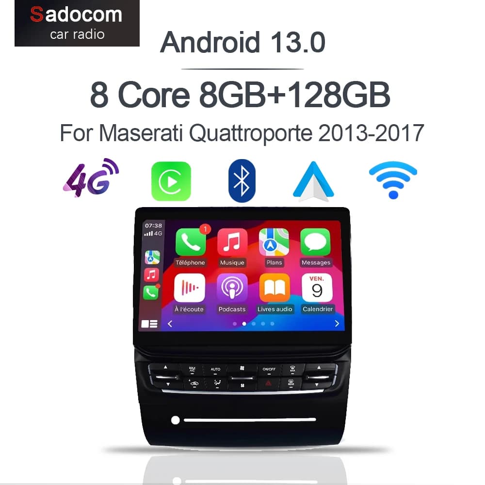 Carplay Android 13 Autoradio Per Maserati Quattroporte 2013-2017 GPS Autoradio Navigazione 8GB Wifi Bluetooth Lettore Multimediale