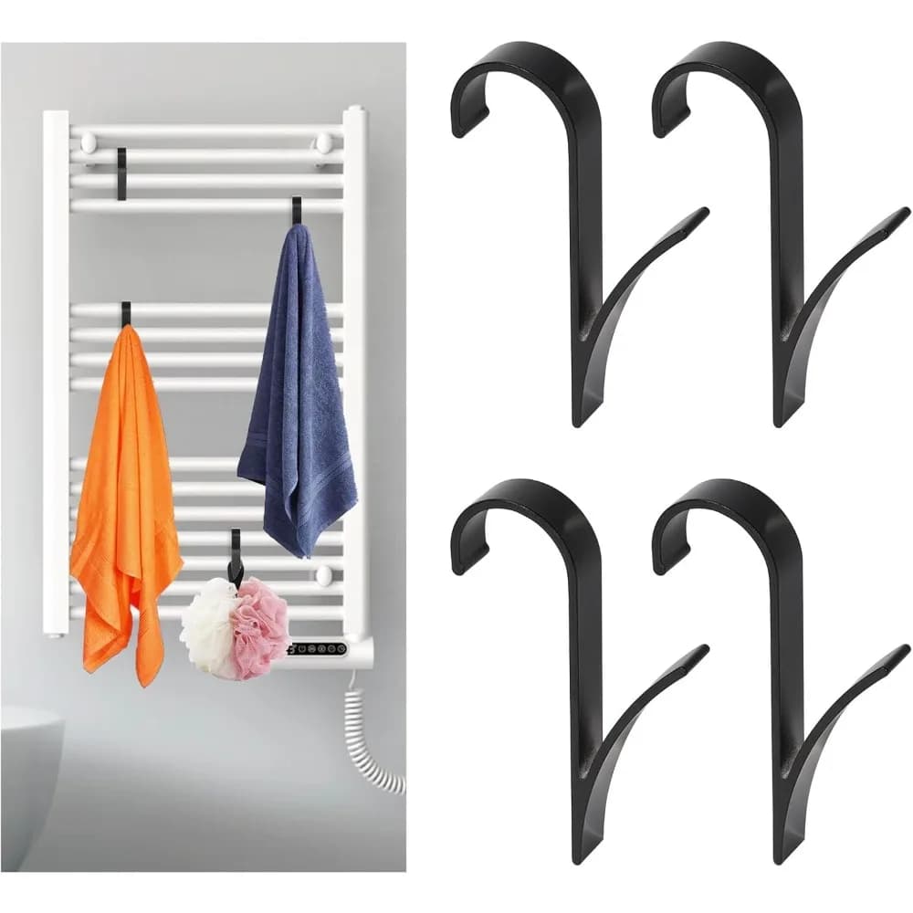 Gancio appendiabiti per vestiti e sciarpe per rack per organizer da bagno, grucce per riporre oggetti da cucina per bagno per binario per radiatore per asciugamani riscaldati