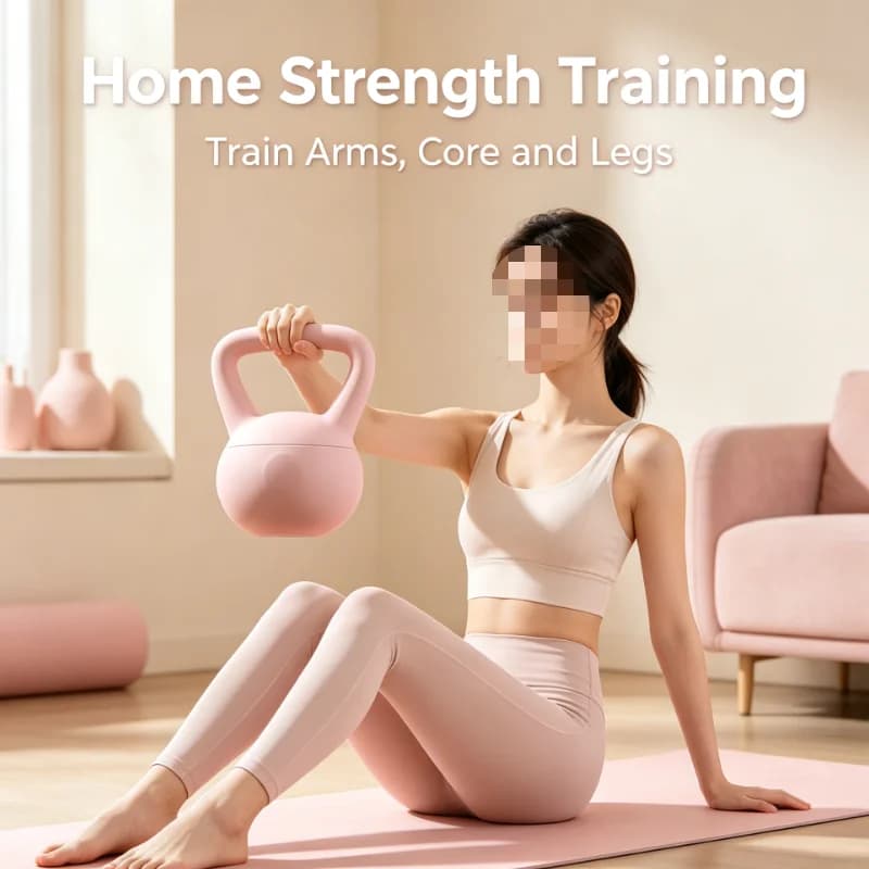 Soft PVC Kettlebell for Home Gym, Non-Slip Grip Strength Training Weight for Squat & Glute Workout, Silent Floor Protection