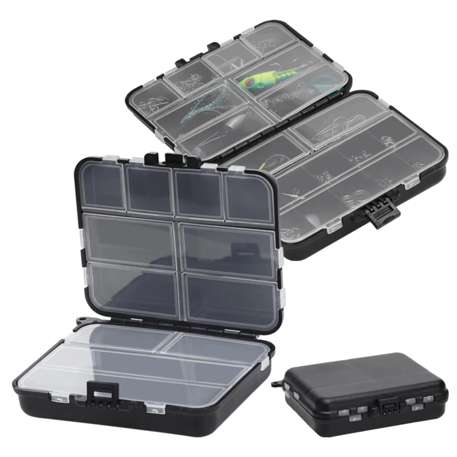 Fishing equipment bait boxes, portable hook organizer on both sides, mini fishing box for useful baits