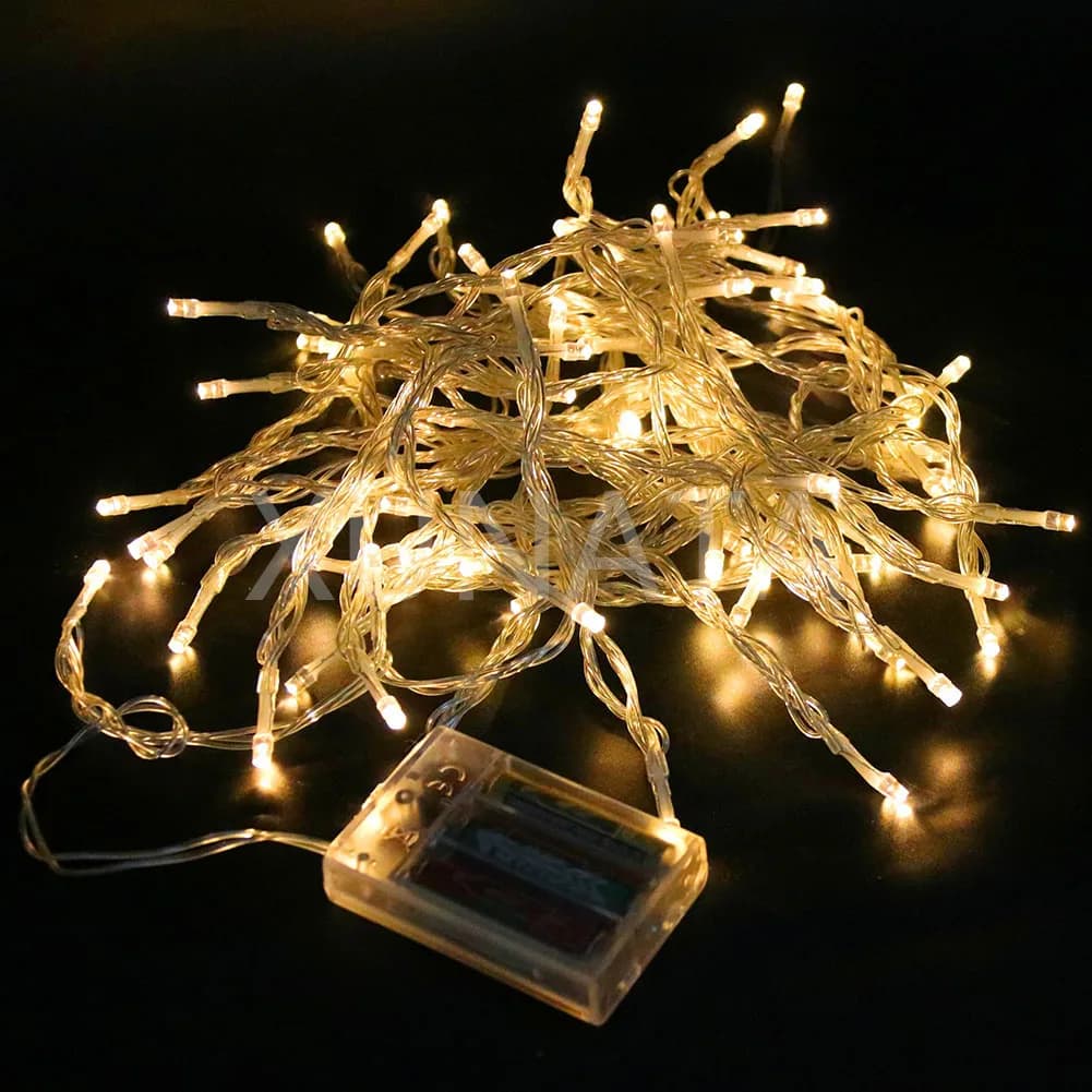 Luce di stringa a LED alimentata a batteria luci di fata impermeabili luce di ghirlanda per la decorazione della festa nuziale di natale