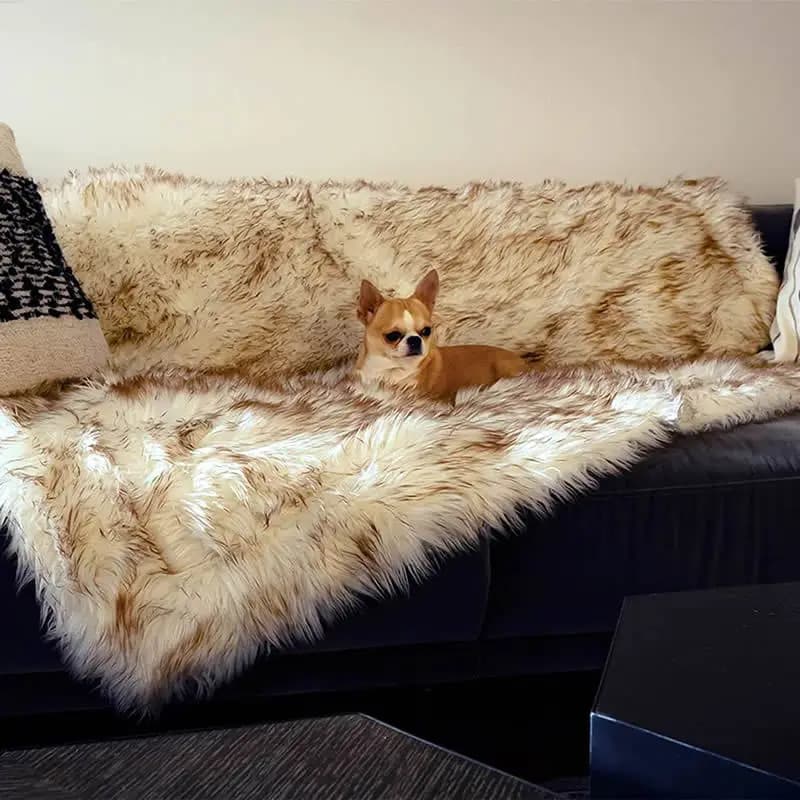 Coperta per animali domestici premium in pelliccia artificiale, divano per cani, cuscino per tenere al caldo, cuscino per animali domestici impermeabile e resistente all'urina