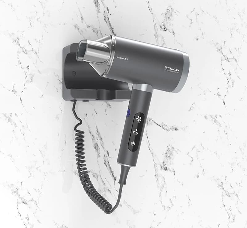 Asciugacapelli da parete per hotel professionale in plastica con concentratore di vendita calda Weshcan