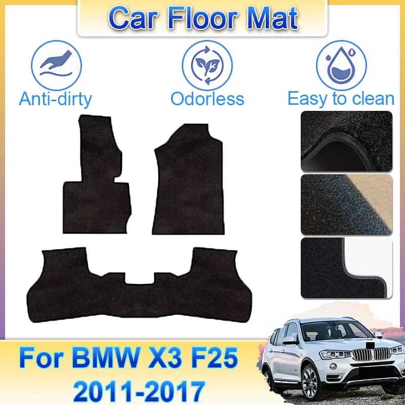 Per BMW X3 F25 2011 ~ 2017 2013 2014 2015 2016 Tappetini per auto Tappeti Pannello Pedane Tappeto Copertura antiscivolo Rilievo del piede Accessori auto