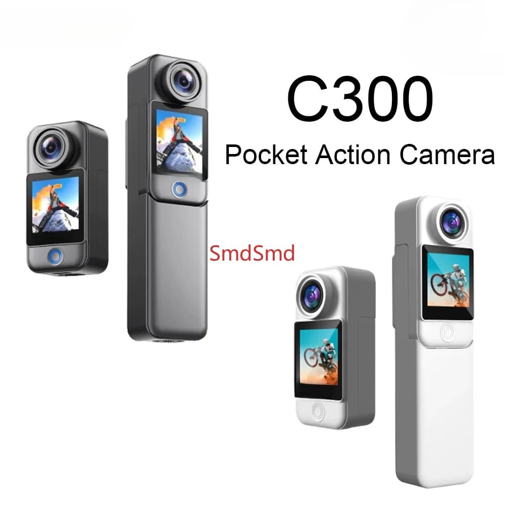 C300 Pocket Action Camera 4K 30FPS 6-Axis GYRO Image Stabilization Super Night Vision 5G WiFi Remote Webcam Sports DV Cam