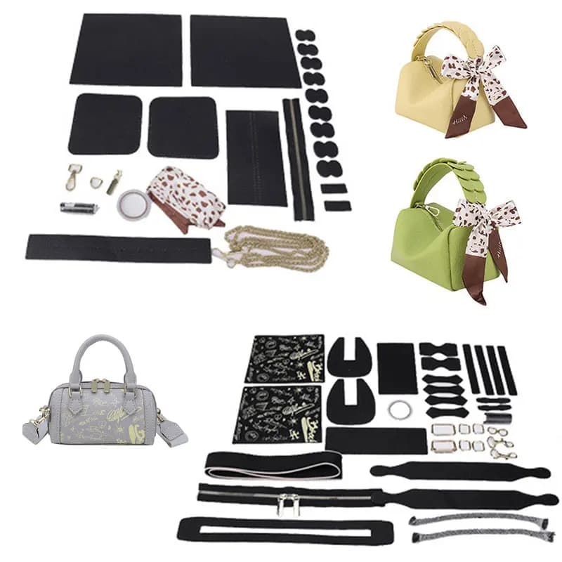 Accessori facile Set di borse per cuciture a mano fai-da-te Kit per la creazione di borse in pelle fatte a mano borsa da cucire Boston con tracolla per donna