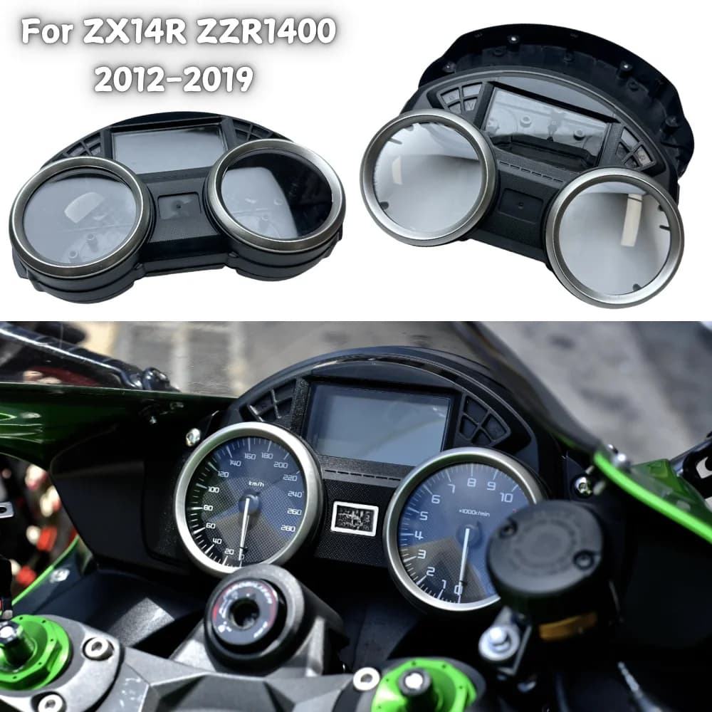 Motorcycle Speedometer Tachometer Gauge Housing Cover For Kawasaki ZX14R ZZR1400 2012-2019